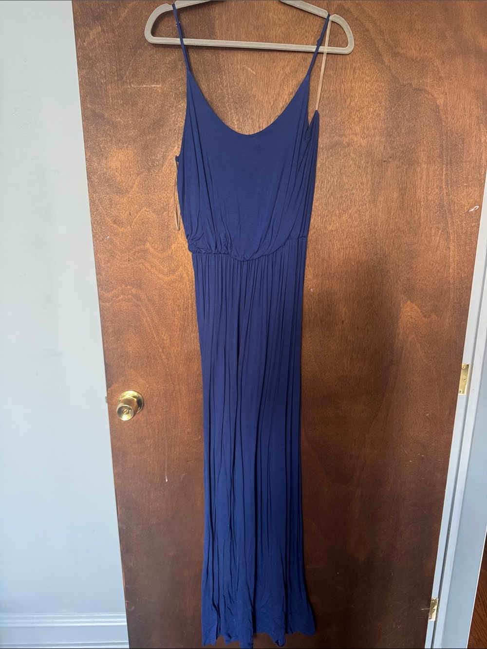 Lush Navy Spaghetti Strap Maxi Dress